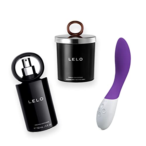 LELO Bundle: Mona 2 Purple + Free Massage Candle Black Pepper/Pomegranate + Free 5 fl. oz LELO Personal Moisturizer