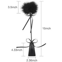 Load image into Gallery viewer, 15inch Black, Feather Tickling Crop Whip, Leather Racket, Artificial Leather Whip, Suitable for Adults and Lovers&#39; Toys

