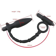 Load image into Gallery viewer, ERUN Anal Vibrator with Thick Penis Ring Cock Ring Anal 10 Vibrator Strong Vibration Medical Silicone Double Prostate Massager with Cock Ring Adult Male Sex Toys for Men
