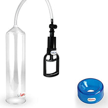 Load image into Gallery viewer, LeLuv Vacuum Pump Easyop Clear 2 Inch Diameter x 9 Inch Length Cylinder Tgrip Handle Clear Kink-Resistant Hose with 1&quot; I.D. Blue TPR Seal
