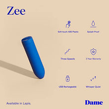 Load image into Gallery viewer, Dame Products Fin Navy Finger Massager and Zee Bullet Massager Deep Sensation Portable Compact Strong Intensity Grip Free
