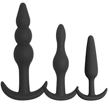 Load image into Gallery viewer, ERUN Silicone Anal Plug Beads Butt Plug, Pack of 3 Anal Plugs, Trainer Set from Beginners to Advanced Player, Kit for Comfortable Long-Term Wear, Anal Sex Toys for Adult Couples
