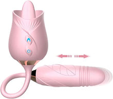 Load image into Gallery viewer, Rose Sex Toy for Woman - Rose Vibrator Pleasure Rose Sex Toy Clit Sucker Adult Sensory Toys Clitoral Stimulator with 10 Vibrating for Clit &amp; Nipple Stimulation Tongue Licking for Women Couples
