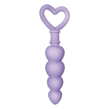 Load image into Gallery viewer, Evolved Love Is Back - Sweet Treat - Silicone Heart-Shaped Anal Plug with Four Anal Beads - Purple
