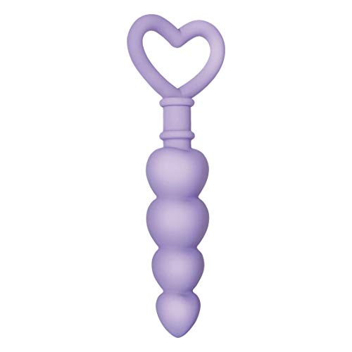 Evolved Love Is Back - Sweet Treat - Silicone Heart-Shaped Anal Plug with Four Anal Beads - Purple