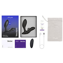 Load image into Gallery viewer, We-Vibe Vector + Vibrating Butt Plug - Male Prostate and Perineum Massager Toy - Remote Anal Toy for Men Couples - App &amp; Remote Controlled - Flexible - Silicone Sex Toys for Adults - Charcoal Black
