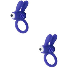 Load image into Gallery viewer, 2pcs Men Silicone Rabbit Vibrating Rings Wearable Mini Vibrator Spotter Stimulator for Men Women
