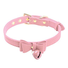 Load image into Gallery viewer, FEESHOW Fuax Leather Neck Choker Collar With Chain Detachable Leash For Men Women Pink Choker One Size
