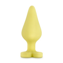 Load image into Gallery viewer, Blush Naughty Candy Heart - Smooth Satin Silicone Heart Shaped Bottom Anal Butt Plug Sex Toy for Men and Women - Yellow
