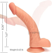 Load image into Gallery viewer, 8.6inches Strap-on Dildo Realistic Dildo with Wearable,Strap Harness Adult Sex Toy Suction Cup for Couple Pegging Women Lesbian Silicone Dildo for Sex Gift, Fetish Fantasy Sex Black Dildo
