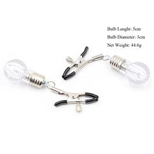 Load image into Gallery viewer, LANWAN Light Bulb Nipple Clamps Silver Clip Adjustable Body Jewelry Non-piercing Metal Clamp for Women Men
