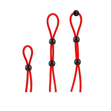 Load image into Gallery viewer, Ufilter 3 Pcs Adjustable Cock Ring Set, Reusable Silicone Beaded Penis Rope, Lasting Dick Erection Ejaculation Delay Trainer, Adult Erotic Sex Toys for Men, Red
