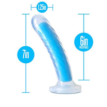 Load image into Gallery viewer, Blush Neo Elite Glow in The Dark - Tao - 7 inch Purio Platinum Silicone Sensa Feel Dual Density Dildo - Ultrasilk Smooth - Strap On Compatible Suction Cup for Hands Free Play - Sex Toy for Women
