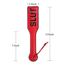 Load image into Gallery viewer, VENESUN Faux Leather Slut Spanking Paddle for Sex Play, 12.8inch Total Length Paddle for Adults, Red
