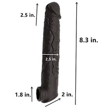 Load image into Gallery viewer, Beautihome Sexy Flesh Extra Large Penis Extender Sleeve Black 8.3
