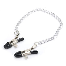 Load image into Gallery viewer, Metal Nipple Clamps Breast Clamps with Metal Chain Adult Toys Silver Black Bell Stainless Steel Nipple Milk Clips ( Color : D )
