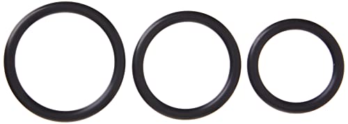 Heart 2 Heart Nitrile Cock Ring, Black, 3-Pack