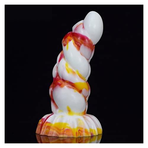 FHBWQY Curved Anal Toys Men's Liquid Silicone Fantasy Buttocks Stuffed with Monsters Beads Realistic Fake Penis Sex Supplies (Color : C)