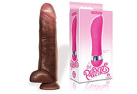 Sexy, Kinky Gift Set Bundle of Blackout 13 Inch Realistic Cock Dildo Brown and Icon Brands Pinkies, Dolphy