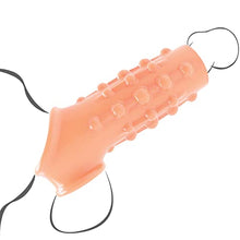 Load image into Gallery viewer, Silicone Penis Enlargement Sleeve Cock Ring Penis Lock Sperm Sex Products Delay Ejaculation Sex Toys for Men Adult (Transparent) (Skin)
