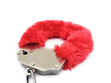 Load image into Gallery viewer, JASINCESS Plush Handcuffs with Keys Toy Handcuffs Stage Costume Props (Red)
