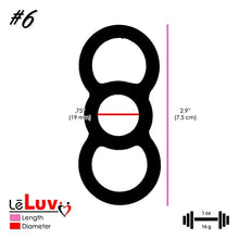 Load image into Gallery viewer, LeLuv Loop Handle Penis Tension Ring Eyro Slippery Black Silicone .75 inch Unstretched Diameter Single
