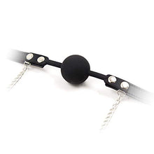 Load image into Gallery viewer, Color Solid Soft Ball Mouth Toy Lock and Pin Buckle with Chain Alternative Clip (Black, Lock)
