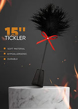 Load image into Gallery viewer, MALINERO Faux Leather Sex Tickler Feather Adult Sex Whip BDSM French Feather Tickler for Sex Play
