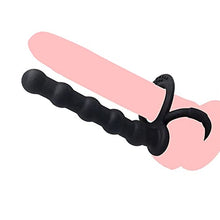 Load image into Gallery viewer, Silicone Strap On Penis Butt Plug, Anal Beads with Cock Ring, Delay Ejaculation Anus Plug Adult Massager Double Penetration Dildo Massager Anal Sex Toys for Male Man Women Couples
