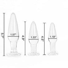 Load image into Gallery viewer, Aptitan 3 Pieces Glass Butt Plug Set Crystal Butt Plug Training Kit with Smooth Flat Base for Beginners and Advanced Men and Women Aptitan
