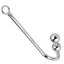 Load image into Gallery viewer, Anal Bead, Stainless Steel Anal Hook Butt Plug with 2 Balls, Rope Hook with O Ring, Bondage Fetish Toy for Unisex Adult Sex Factory
