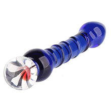 Load image into Gallery viewer, CCHW Glass Dildo Anal Sex Toy, Flower Design Crystal Glass Dildo Anal Thrusting Penis Wand Female Masturbation Penis Stick Spiral Ribbed Dong Dildo Galss Penis Anal Toy
