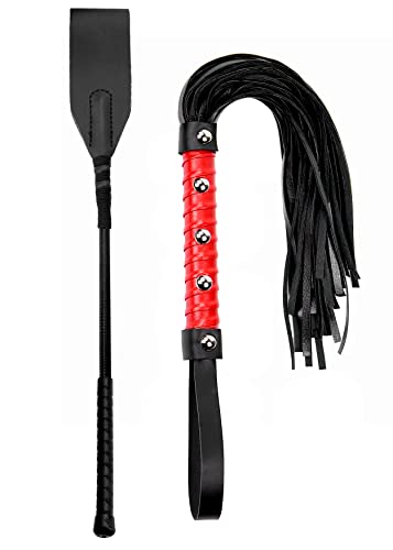 MALINERO Sex Whip Crop BDSM Set - Black Crop 18