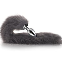 Oligage Fox Tail Anal Plug Sexy Toys Anus for Women Role Games Product Couples (Color : GS01-gray)