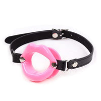 LSCZSLYH PU Leather Silicone Mouth Ball BDSM Bondage Lips Ring Open Gag Ball Adult Slave Erotic Toy for Couples Toys (Color : SM94-3, Size : A)