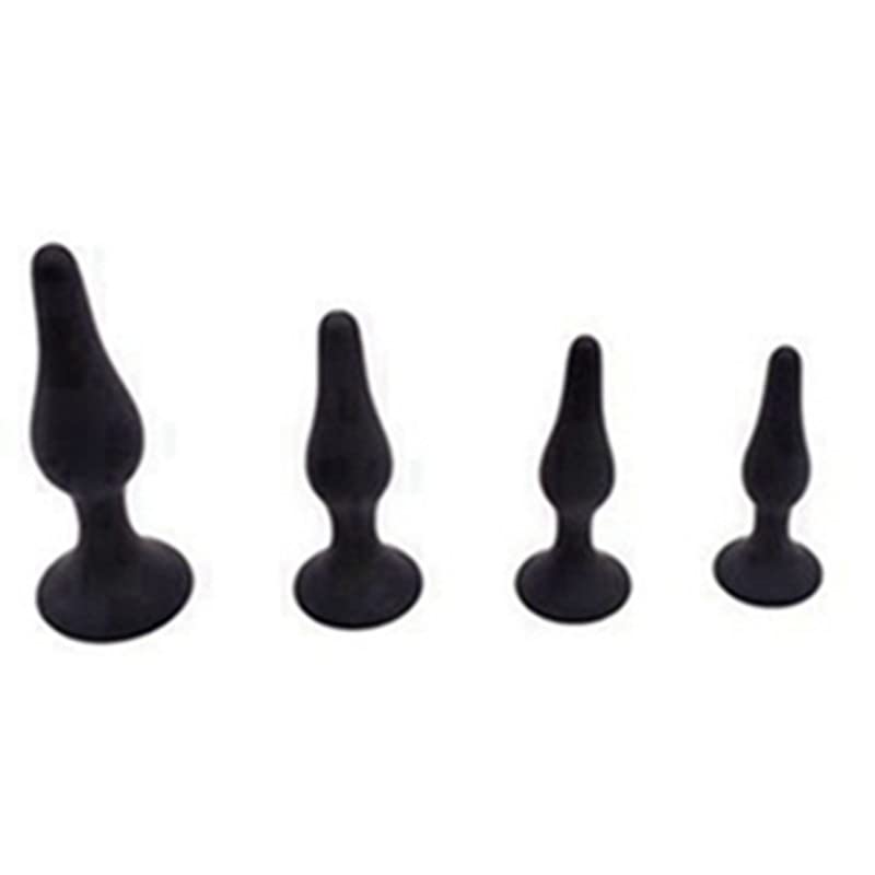 4 PCS Black Anal Sex Plugs gmsqjsh