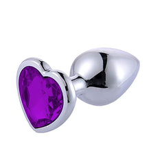 Load image into Gallery viewer, 2022 Years New 3Pcs Set Luxury Metal Butt Toys Heart Shaped Anal Trainer Jewel Butt Plug Kit S&amp;M Adult Gay Anal Plugs Woman Men Sex Gifts Things for Beginners Couple (purple0)
