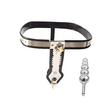 Load image into Gallery viewer, LESOYA Female Stainless Steel Adjustable Chastity Belt Device Lockable T-Type Bondage Restraint Briefs with Metal Plug
