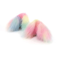 DYWHTY Metal Small Cute Rabbit Bunny Headband Pink Silk Fox Tail Ball Anal Bead Butt Plug Set Sex Toy Cosplay Game (Color : Sky Blue)