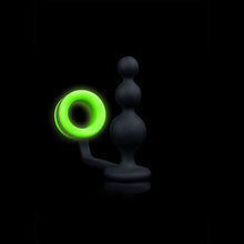 Load image into Gallery viewer, Shots Ouch Beads Butt Plug w/Cock Ring - Glow in The Dark
