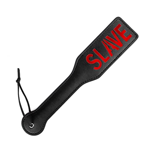 VENESUN Faux Leather Slave Spanking Paddle for Sex Play, 12.8inch Total Length Paddle for Adults, Black