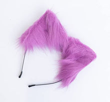 Load image into Gallery viewer, Foxtail Butt Plug - Purple and Black Cat Tail Plug - Roleplay Toy (Small, Purple)
