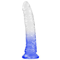 7.7 Inch Realistic Dildo, Clear Silicone Blue G-Spot Stimulation Adult Toy, Soft Jelly with Strong Suction Cup, Giant Anal Toy, Suitable for Women/Men/Gay