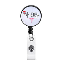 Load image into Gallery viewer, FEELMEM ER Retractable Badge Holder Reel Clip ER Nurse Gift Emergency Room Medical Doctor Nurse Jewelry ICU Nurse Gift (ER-Retractable Badge)
