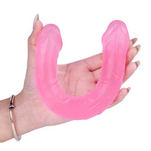 Load image into Gallery viewer, Lesbians Sex Toy Double-Ended Dildo Flexible Realistic Silicone Jelly Dildos Dong G-Spot Stimulator Hands-Free Play Penis (L, 03-Pink)
