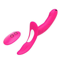MOONA Double-Heads Vibrator for Women Strap-on Dildo Vibrator Sex Toys for Lesbian Women Couples Remote Control Strapon Dildo Panties Pink
