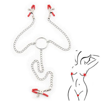 Load image into Gallery viewer, PRDECE Adjustable Nipple Clamps with Three Clips, Bondage Nipple Clamps, Non Piercing Nipple Rings, Nipple Rings Breast Stimulation Toys, Nipple Clips Body Jewelry for Couple Flirting (C)
