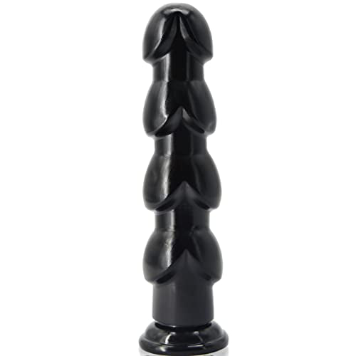 MEBAULT Realistic Dildo with 4 Glans & Suction Cup Black Butt Plug G-spot Anal Dildo Prostate Massager Sex Toy for Men Women Vaginal Anal Masturbation