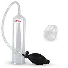 Load image into Gallery viewer, LeLuv Easyop 2.25 Inch by 9 Inch Cylinder Penis Pump Black Bgrip Ball Handle Clear Graduated Cylinder/Clear Collapse-Resistant Hose + 1&quot; I.D. Clear TPR
