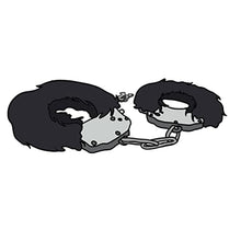 Load image into Gallery viewer, JASINCESS Plush Handcuffs with Keys Toy Handcuffs Stage Costume Props (Black-1)
